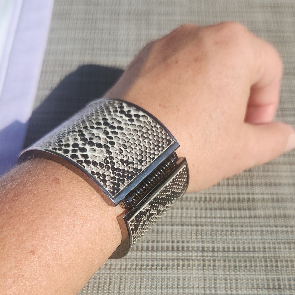 Python Print Cuff Bracelet + BonuS Clamper Bracelet Fits Size 6.5-8
